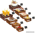 Buffet Risers with Mini Signs Rustic Wood Cake Stands - Layered
