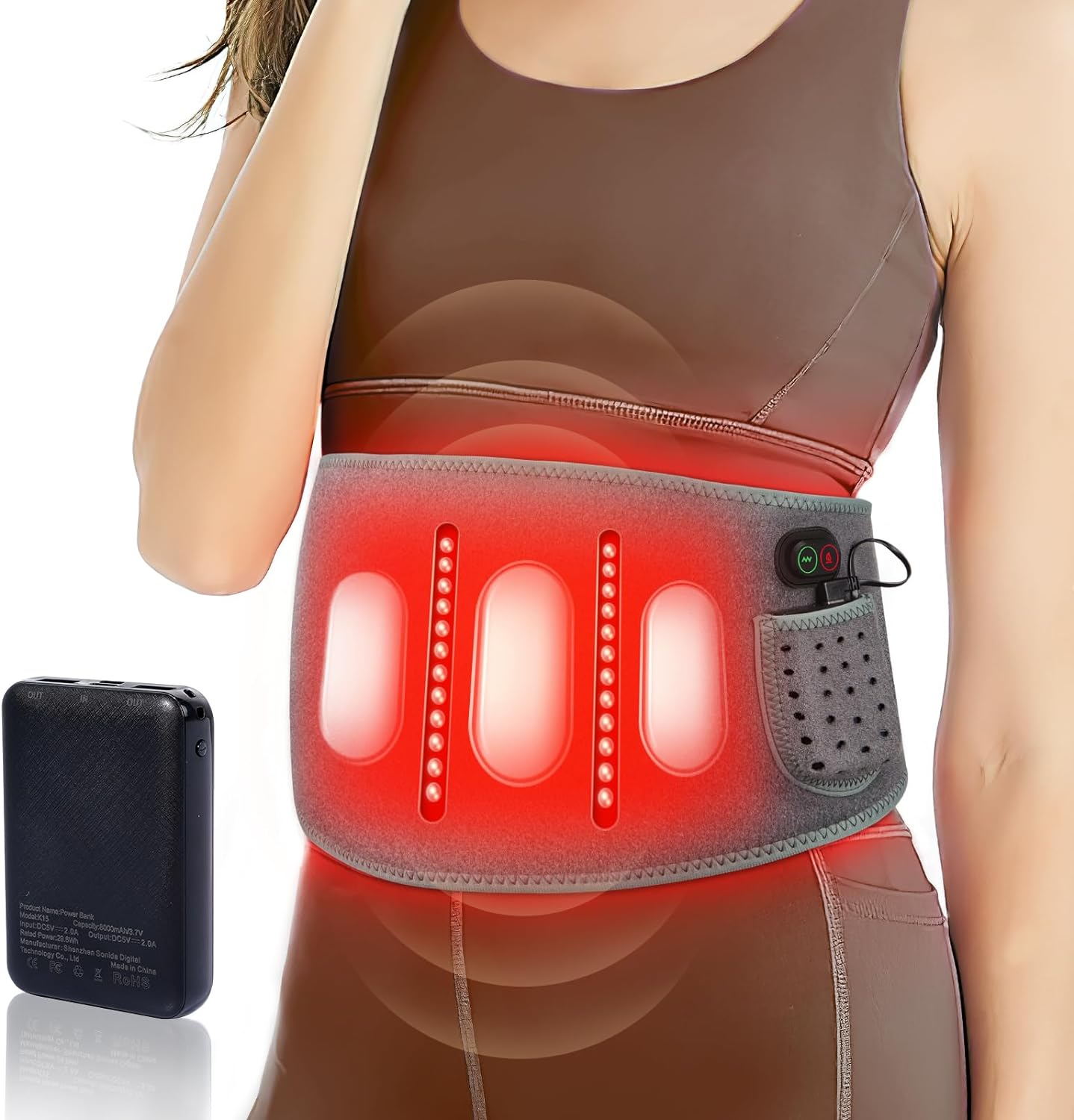 Portable Heating Pad for Back Pain Relief & Massage