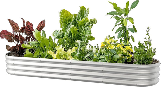 Oval Galvanized Raised Garden Bed for Outdoor Gardening Needs