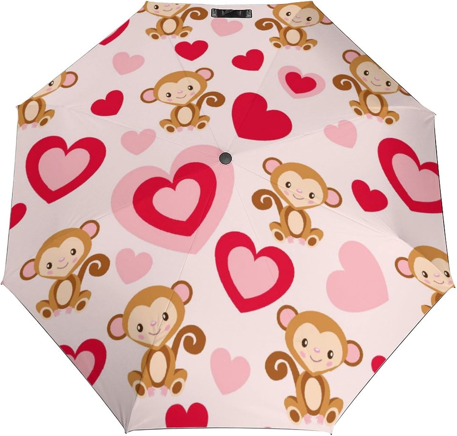 Monkey Heart Pink Windproof Umbrella - wintye