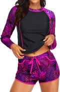 Women's Long Sleeves Rash Guard - Stylish 2 Piece Swimwear