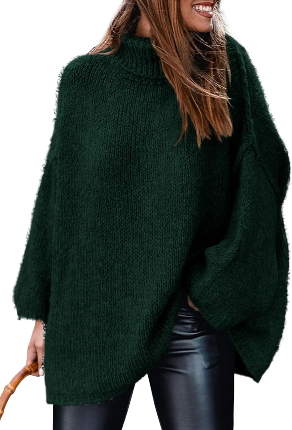 PRETTYGARDEN Women's Turtleneck Oversized Sweaters for Fall