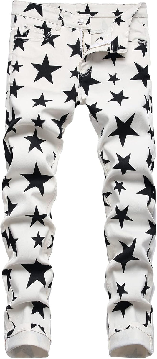 Enrica Men's Casual Printed Jeans for Trendy Street Style