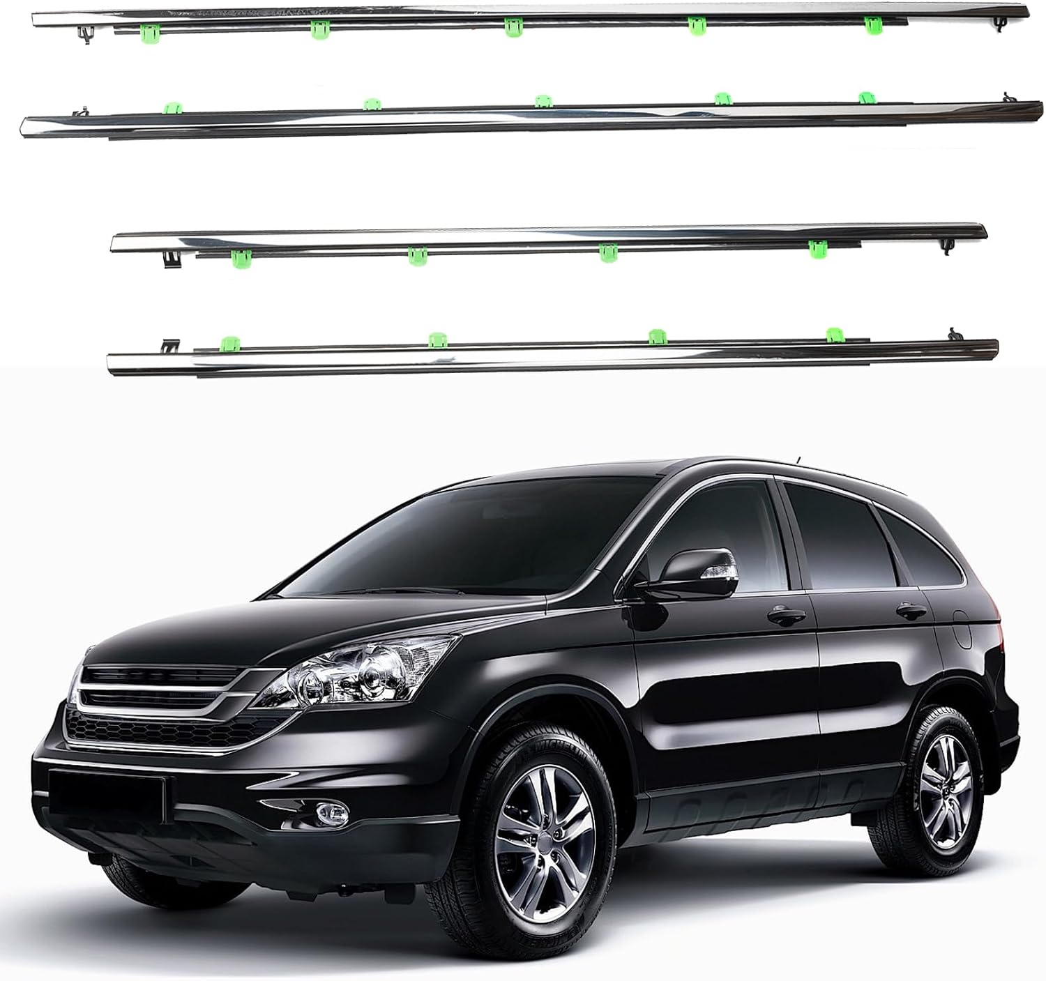 Door Window Trim Seal Weather Stripping Kit for Honda CR-V 2007-2011