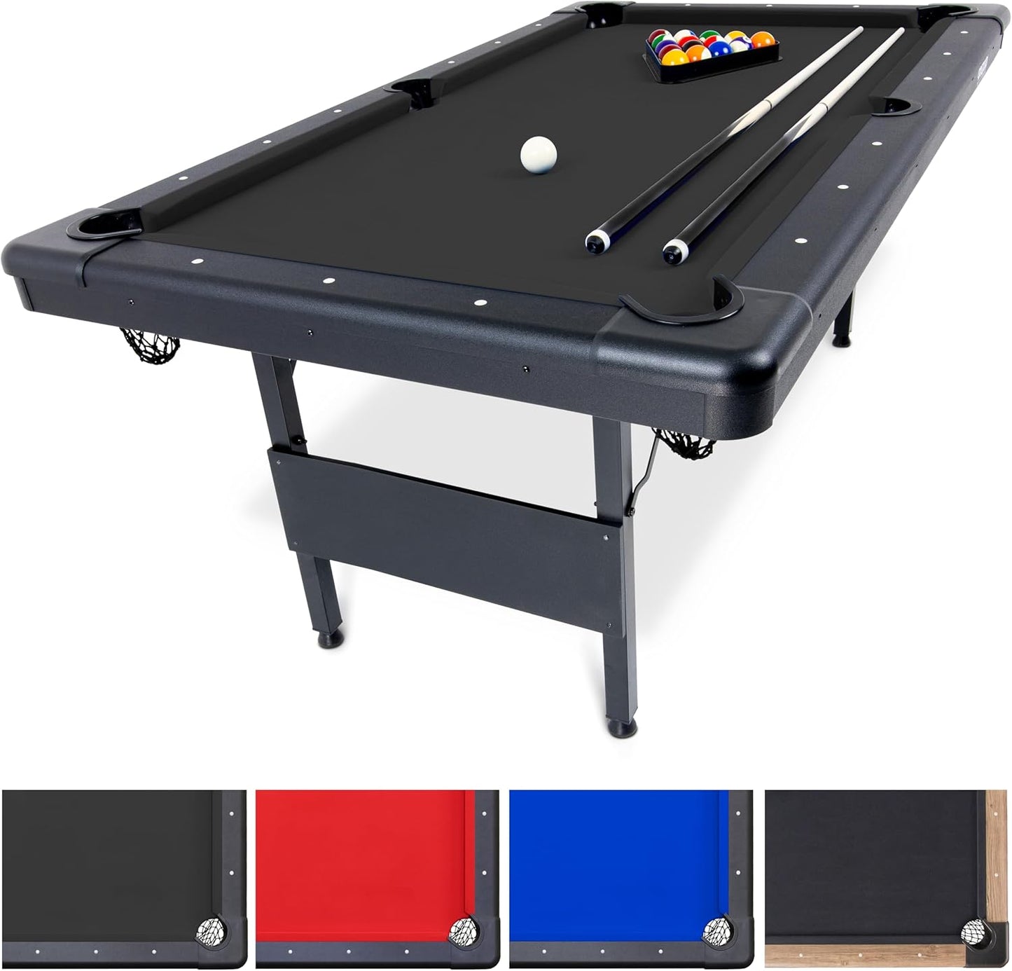 GoSports Portable Pool Table - No Assembly Required, Choose Color