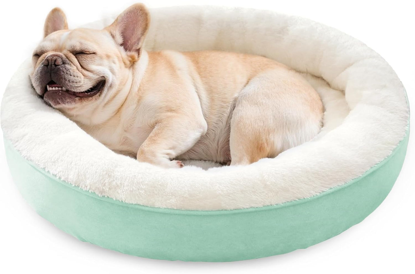 Round Donut Cat and Dog Cushion Bed for Large Pets, 30in