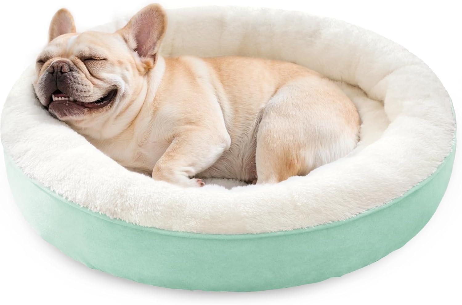 Round Donut Cat and Dog Cushion Bed for Large Pets, 30in