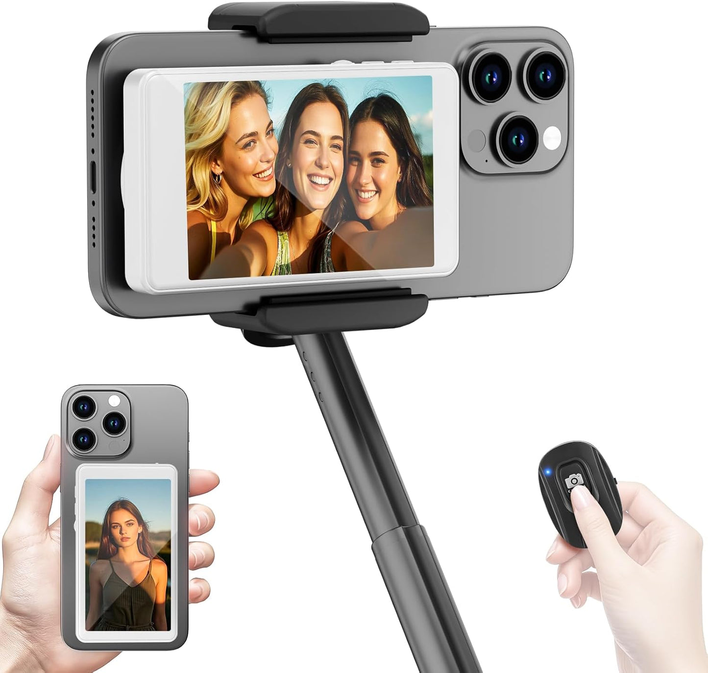 Wireless Selfie Monitor w/ Bluetooth Remote - Bright, Wide Screen