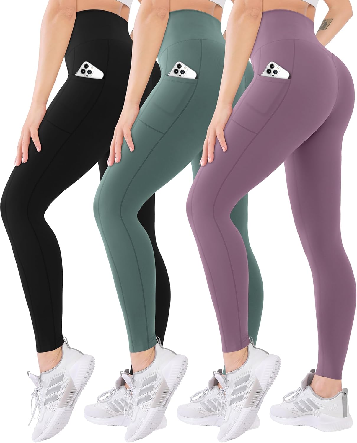 Blisset High Waisted Leggings - Tummy Control Trio 