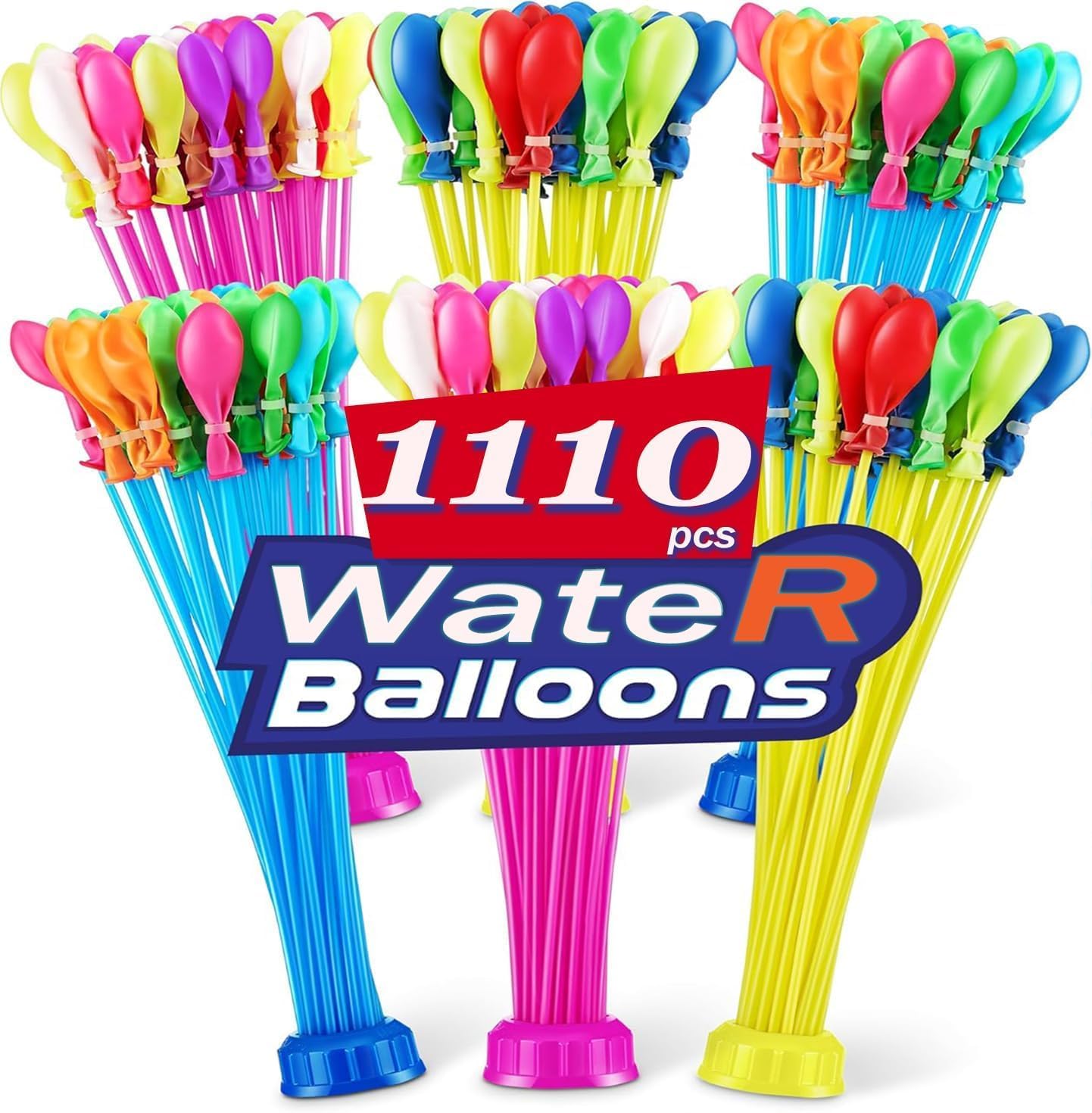 Quick Fill Water Balloons for Summer Fun - 1110 PCS Multicolored
