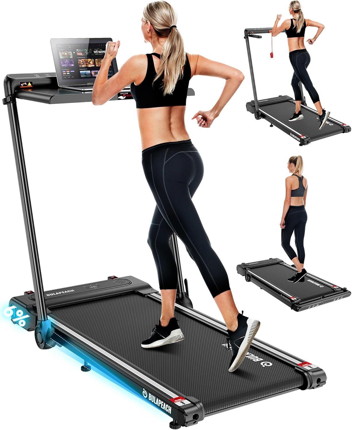 Compact Incline Treadmill with Desk - Home Office Fitness Solution