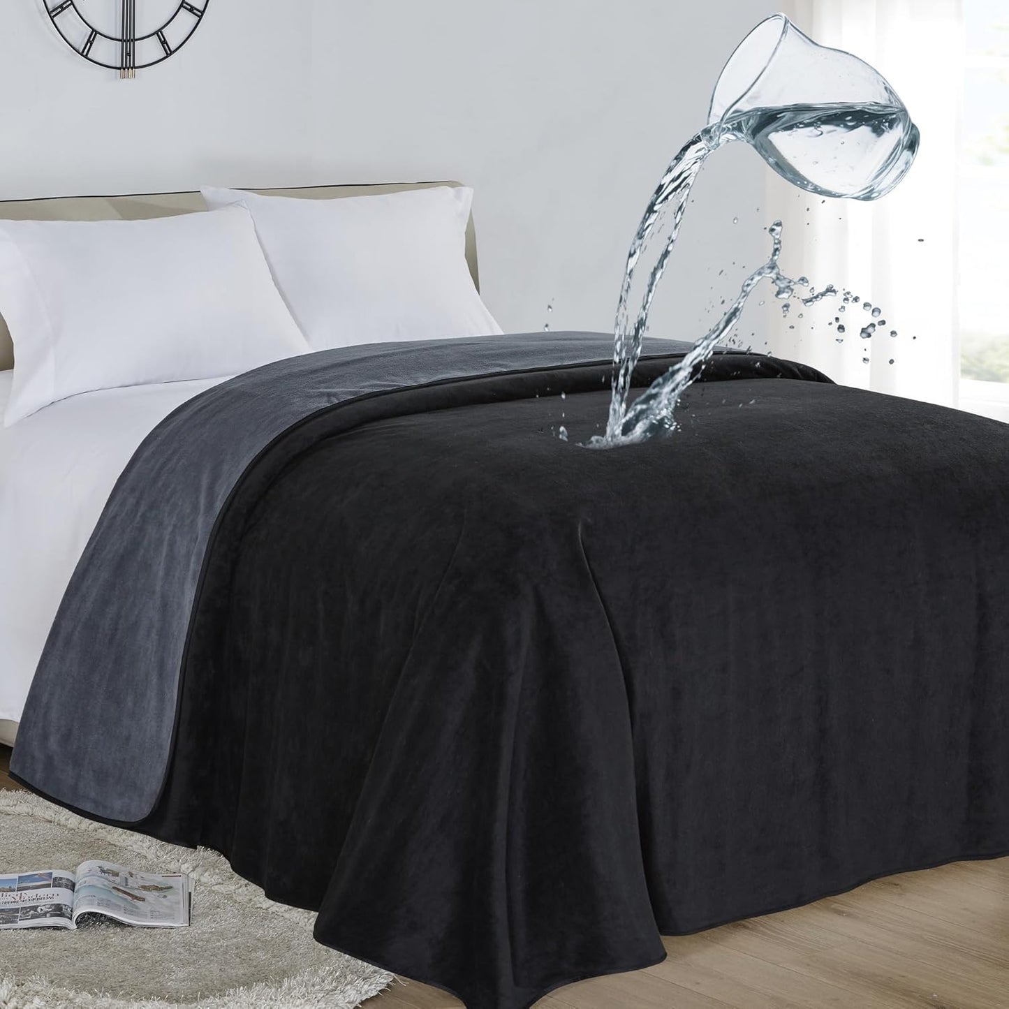 Softan Waterproof Blanket for Baby Adults Pets - 90in Charcoal
