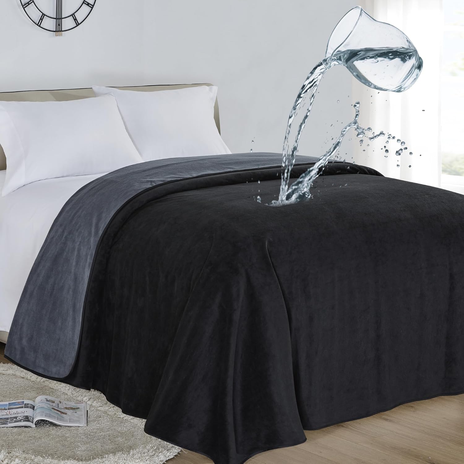 Softan Waterproof Blanket for Baby Adults Pets - 90in Charcoal