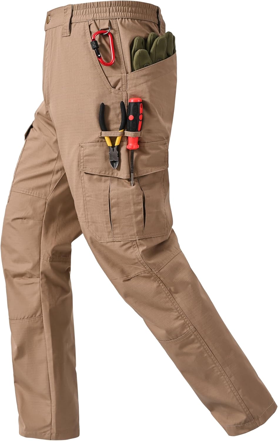 Mens Work Pants Ripstop Waterproof Cargo Pants with 7 Pockets