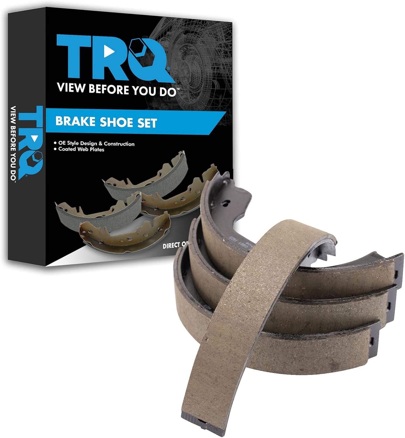 TRQ Parking Brake Shoe Set for 2000-2017 BMW Vehicles