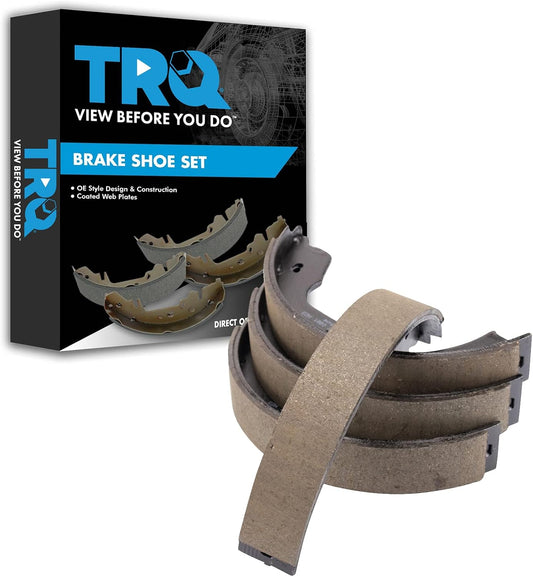 TRQ Parking Brake Shoe Set for 2000-2017 BMW Vehicles