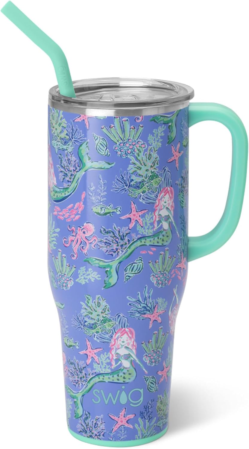 Swig Life 40oz Mega Mug: Insulated Tumbler with Handle & Straw