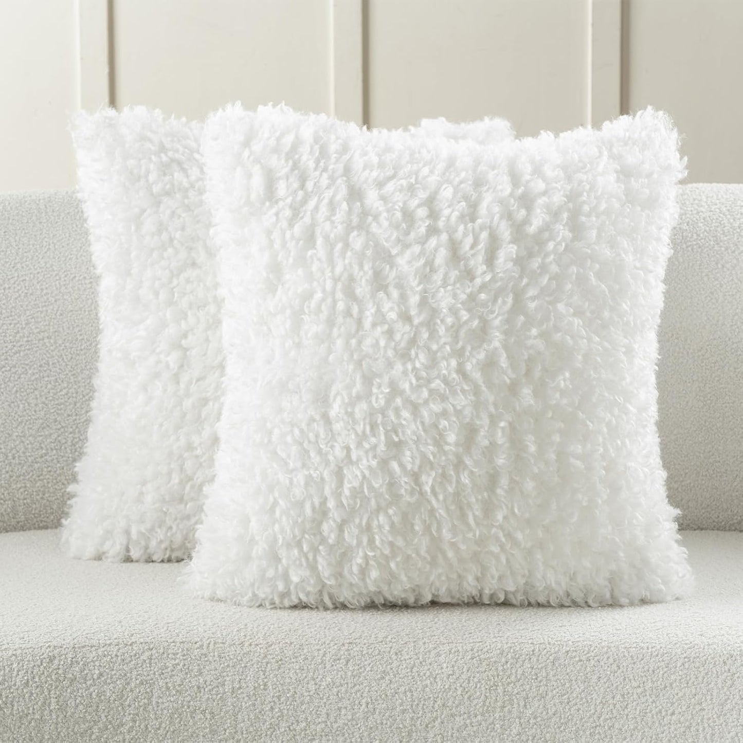 FUTEI Cream White Decorative Throw Pillow Covers for Modern Decor