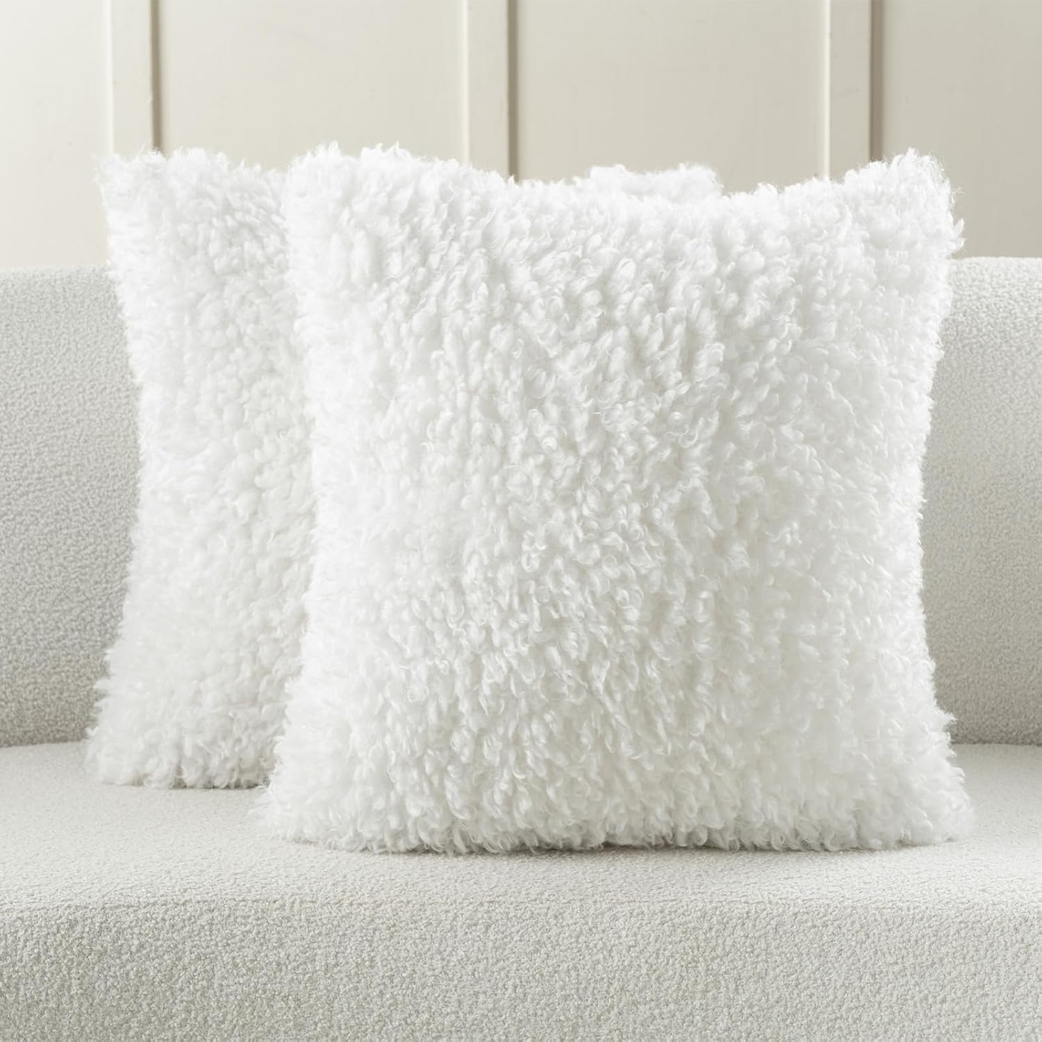 FUTEI Cream White Decorative Throw Pillow Covers for Modern Decor