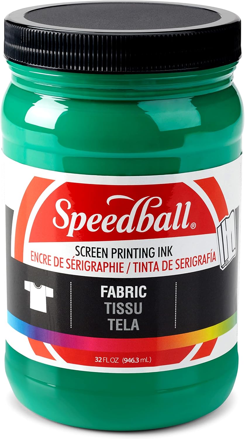 Speedball Fabric Screen Printing Ink in Vibrant Green, 32-Oz