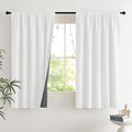 NICETOWN Greyish White Linen Blend 100% Blackout Curtains - Darkening