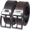 Reversible Men's 2-in-1 Leather-Look Belt - Casual Jean Style