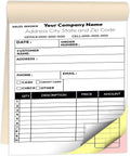 Custom 8.5 in X 11 in Invoice Receipt Book - Carbonless 3-Part