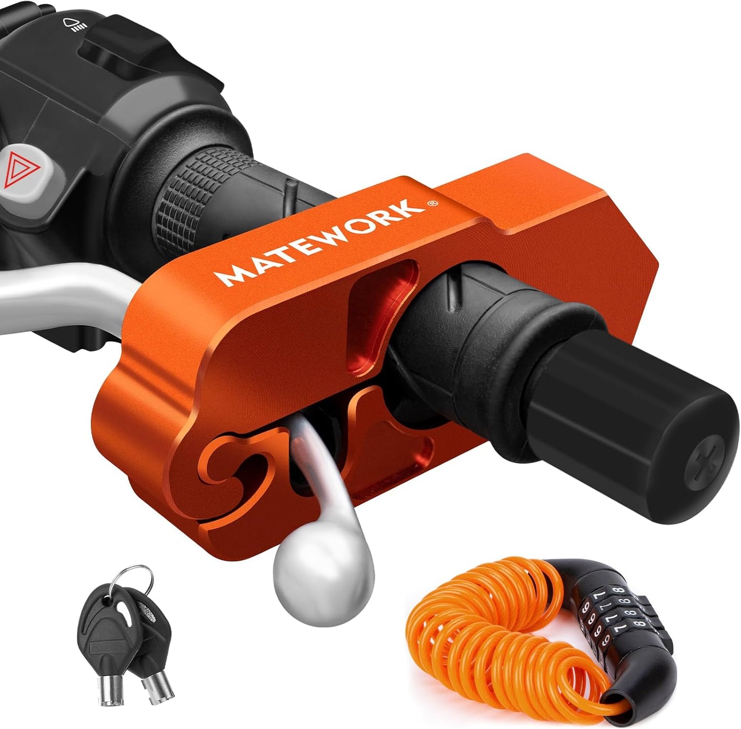 Ultra Secure Motorcycle Lock Set, Matework, Orange