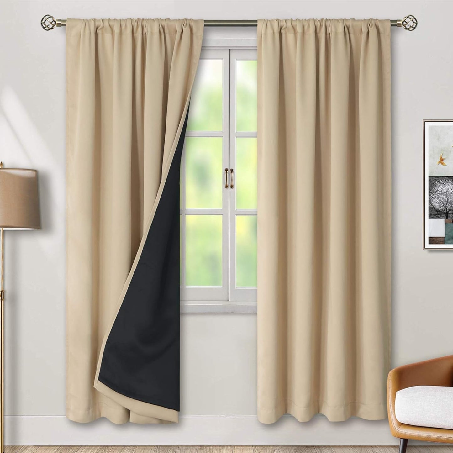 BGment Thermal Insulated Blackout Curtains for Bedroom Privacy