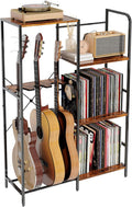 3 Tier Guitar Stand with Vinyl Record Storage for Music Lovers