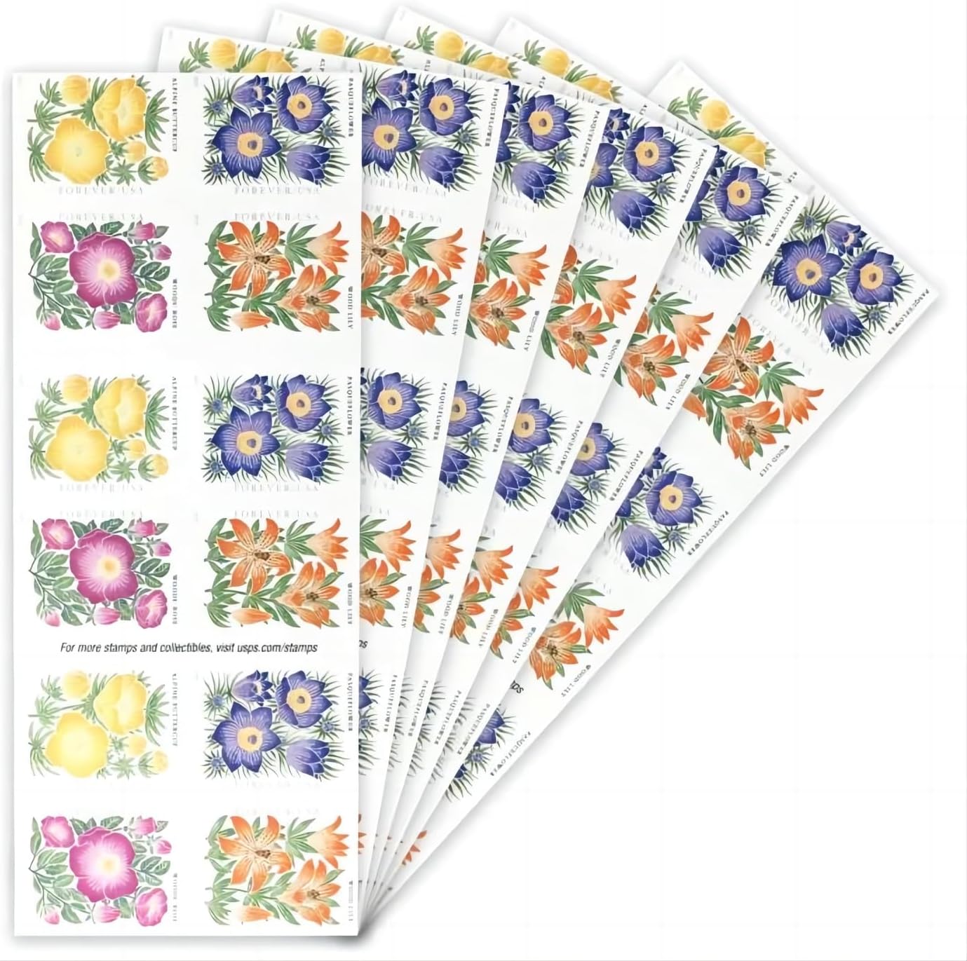 100 Mountain Flora Stamps for Weddings and Anniversaries