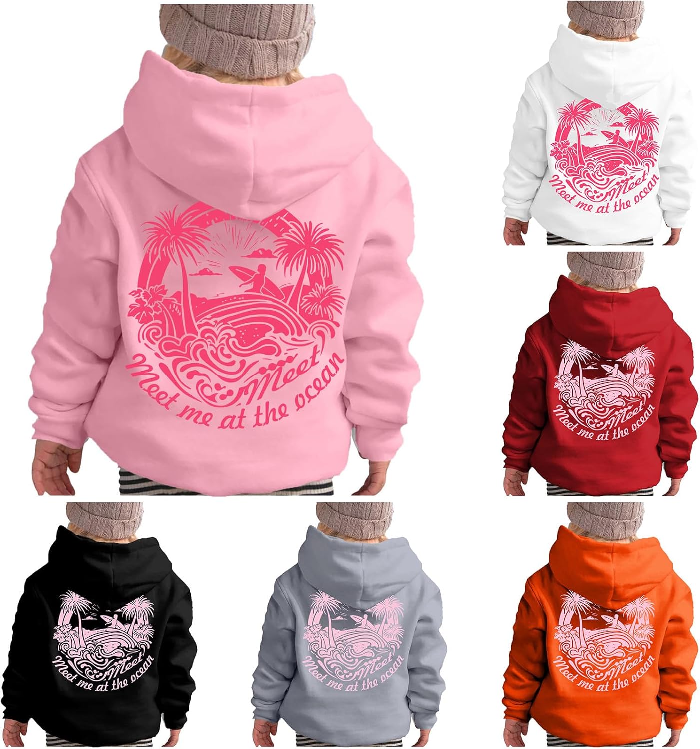 Ocean-Ready Pink Kids Hoodie | Cute Y2K Style