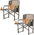 Oversized Aluminum Camping Chair 400lb Capacity Tan 2 Pack - Portable