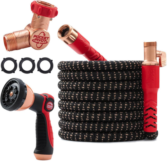 Pocket Hose Copper Head 75 FT with Advanced Kink-Proof Design