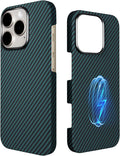 Real Aramid Fiber Case for iPhone 16 Pro Max Blue - MagSafe Ready