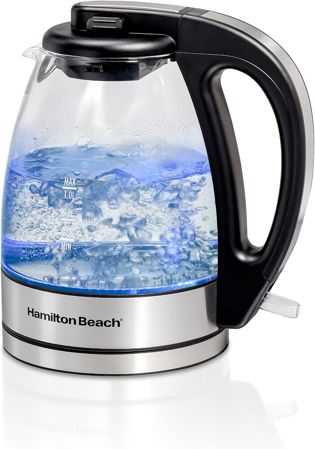 Hamilton Beach 1500W Glass Tea Kettle - Fast Boil & Auto-Shutoff