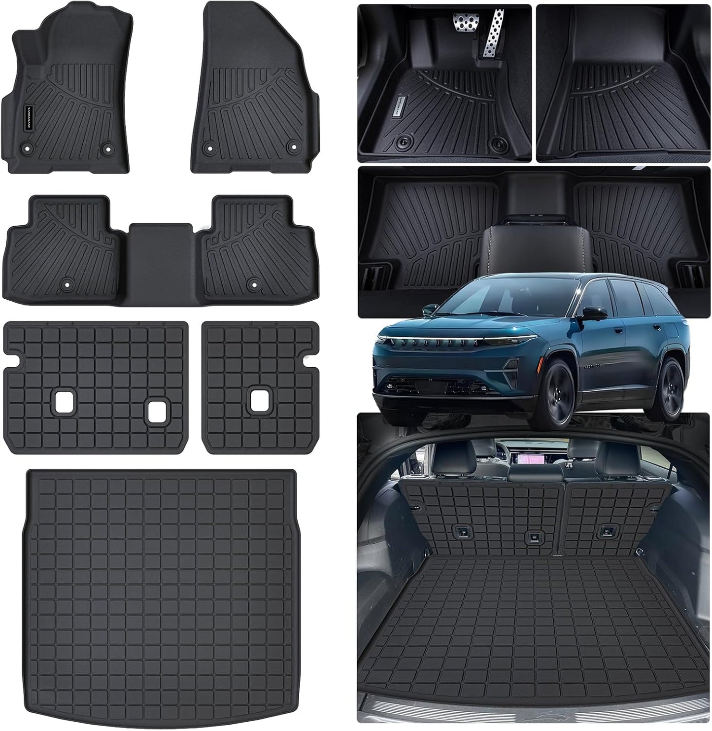 Custom Fit Floor Mats & Trunk Mat for 2025 Jeep Wagoneer S 4xe EV