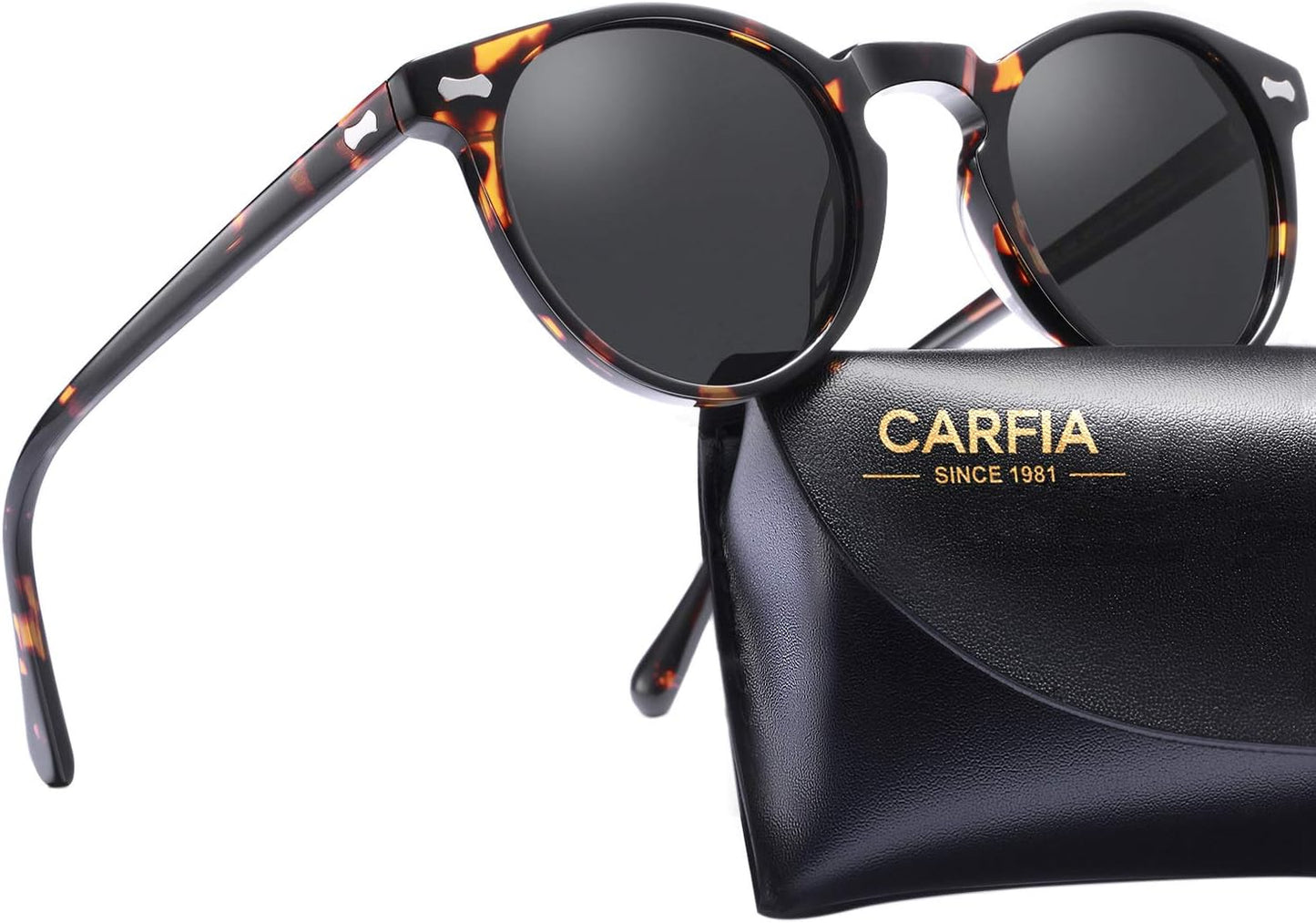 CARFIA Retro Polarized Sunglasses for Men with UV400 Protection