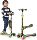 Army 3 Wheel Scooter with Seat for Kids - Light-Up Wheels & Adjustable