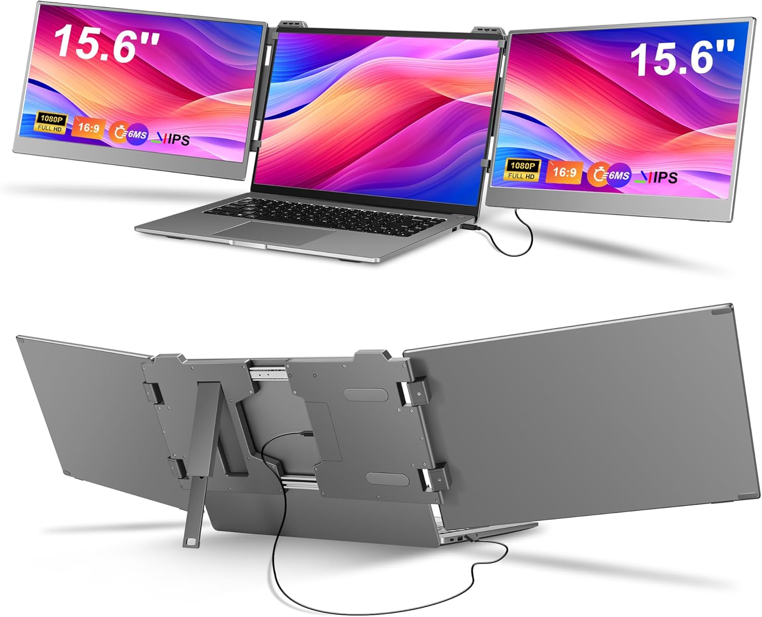 Triple Screen Laptop Extender for Productivity Boost!