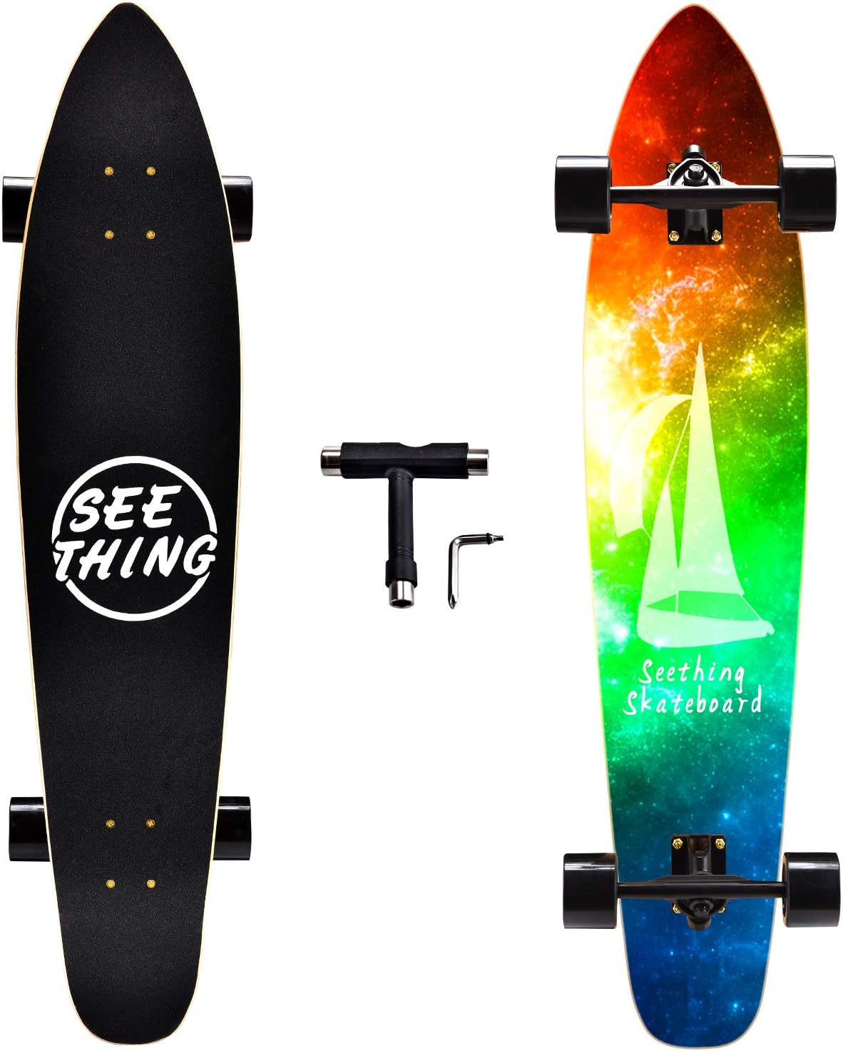 Seething 42 Inch Longboard Skateboard Complete Cruiser Pintail