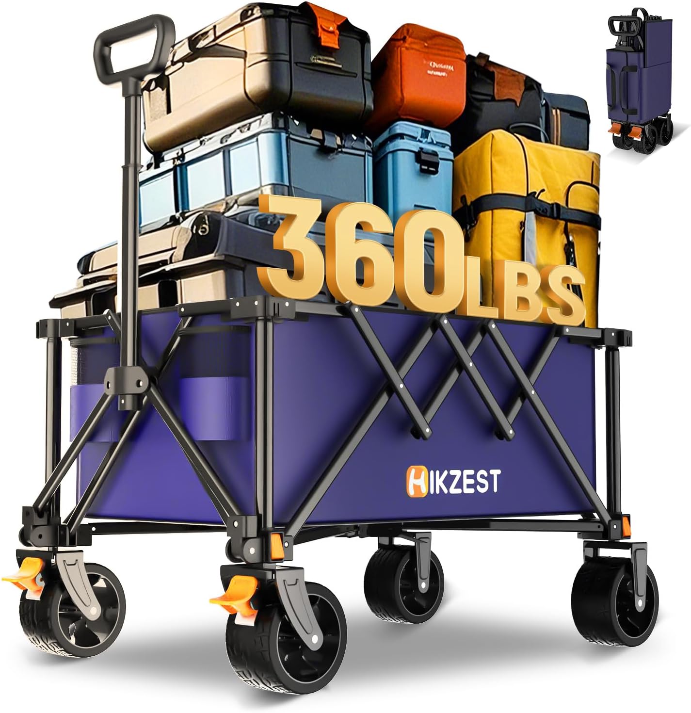 Collapsible Wagon Cart for Heavy Duty Utility and Grocery Use
