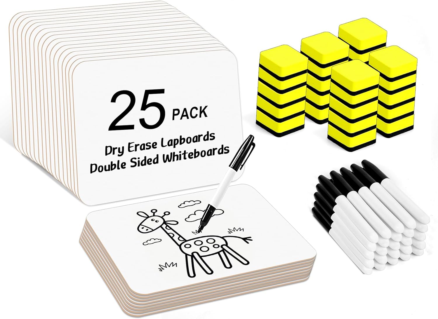 Dry Erase Lapboards 25 Pack Double Sided Whiteboards for Students