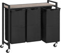 Laundry Sorter 3 Section Hamper with Wheels - Organized Rolling