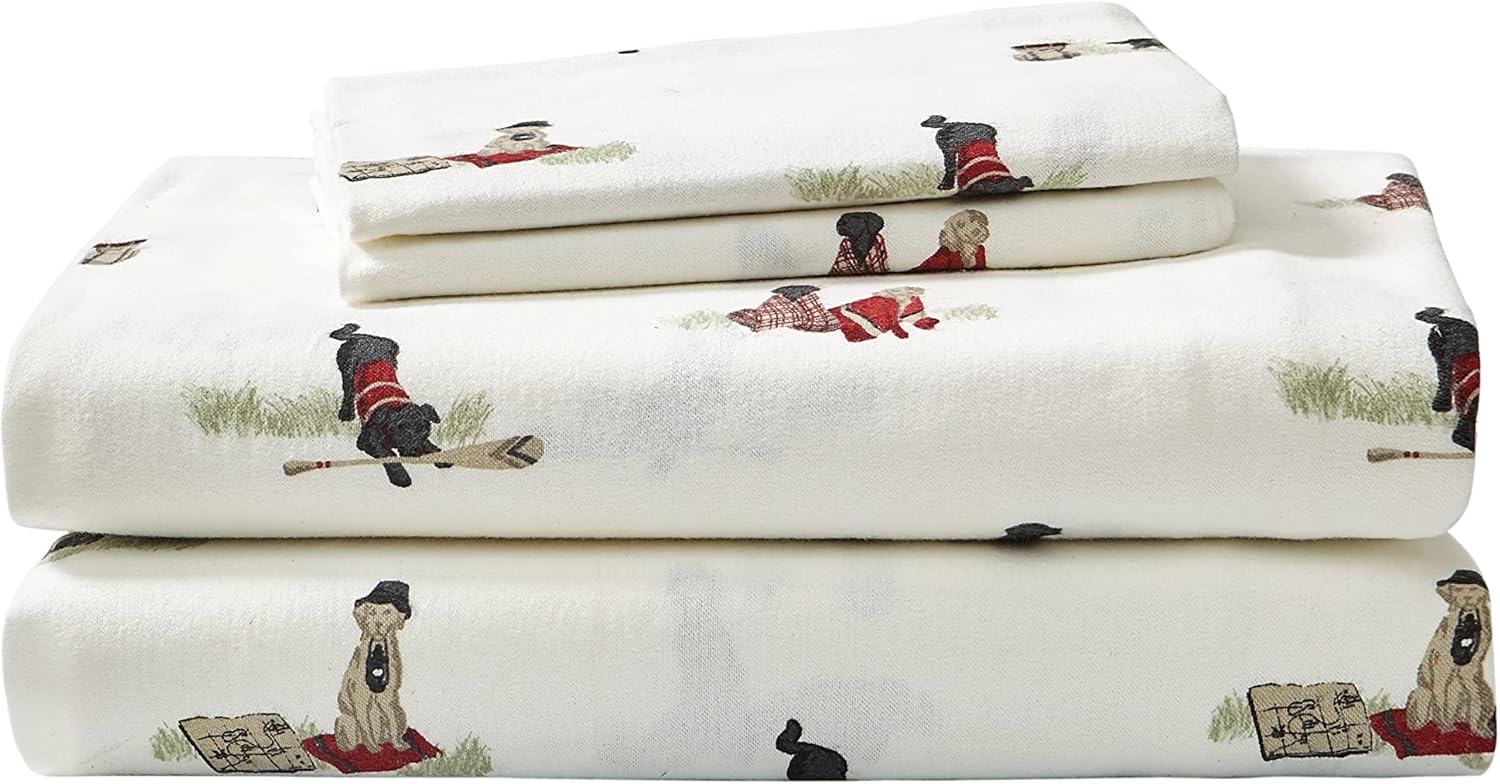 Eddie Bauer King Sheet Set - Cozy Cotton Flannel Bedding