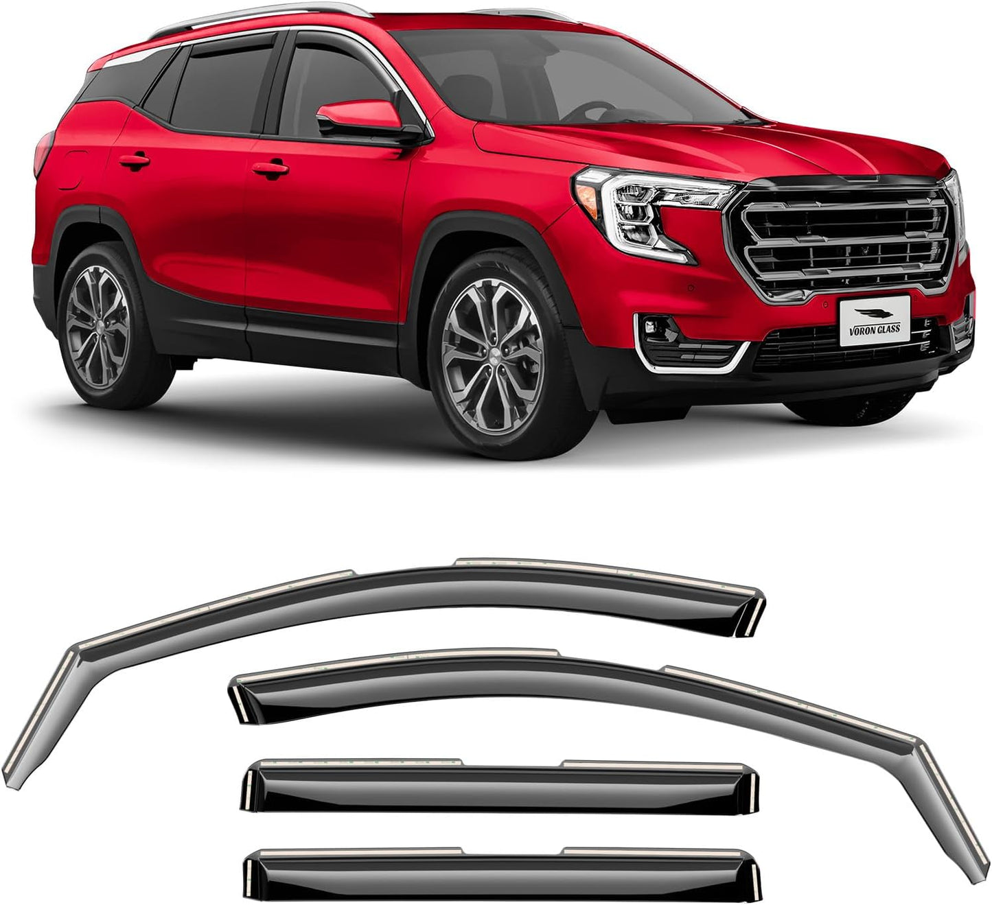 Voron Glass In-Channel Rain Guards for GMC Terrain 2018-2024