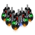 Frassie Gaming Chair Wheels with RGB Lighted Casters - Quiet, Heavy