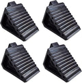 Solid Heavy Duty Rubber Wheel Chocks 4 Pack - Premium Tire Stopper