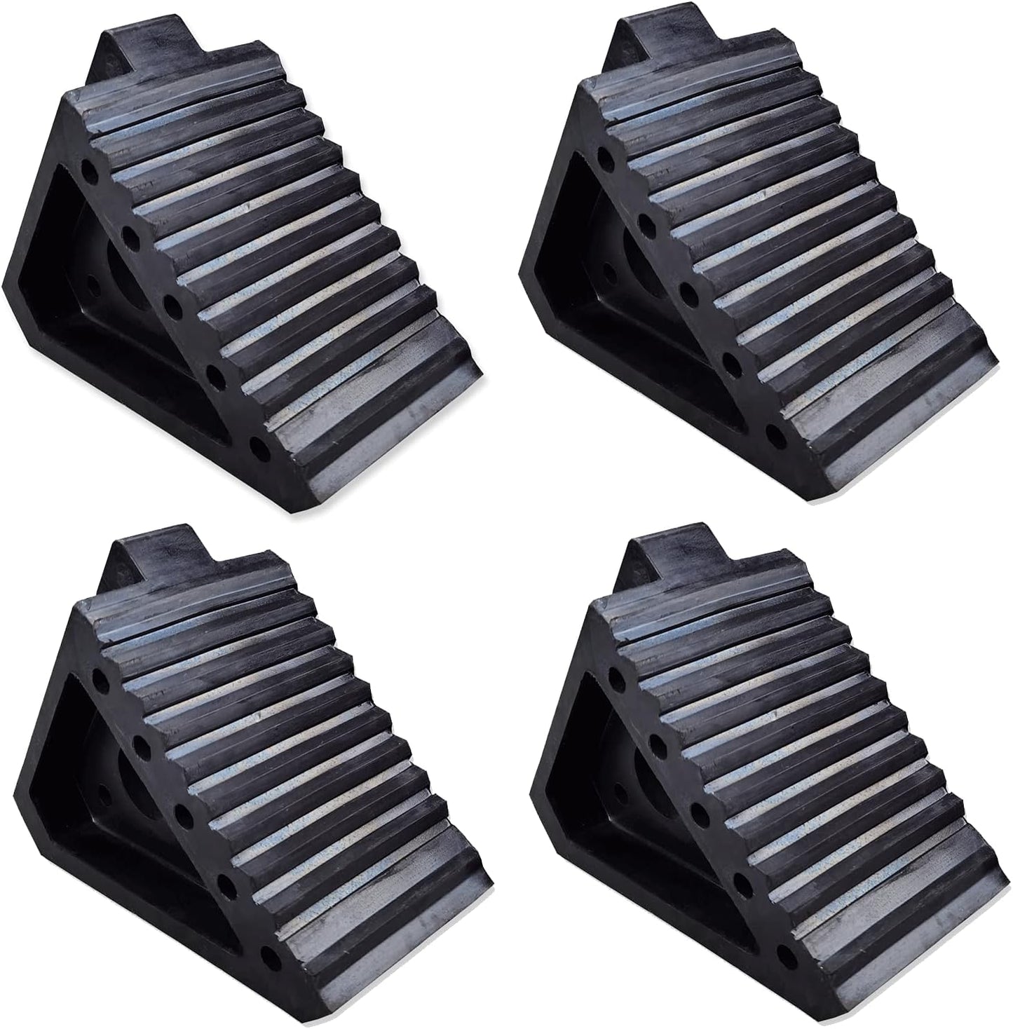 Solid Heavy Duty Rubber Wheel Chocks for Safe Vehicle Parking