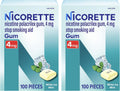Nicorette Nicotine Gum 4 mg White Ice Mint - Stop Smoking Aid